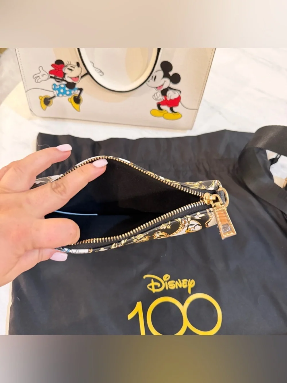 NEW Disney 100 x Aldo Printed Satchel Bag With Pouch